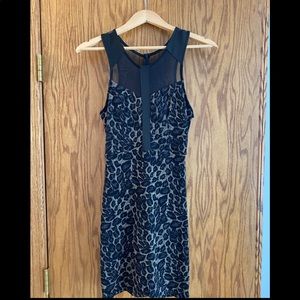 Foreign Exchange Cheetah Print Black Dress Sz S